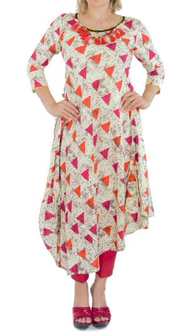Asymmetrical Digital Print Long Kurti