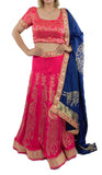Magenta & Navy Blue Banarsi Lehenga Choli Set