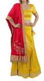 Yellow & Red Color Banarsi Lehenga Choli Set