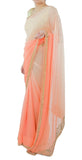 Double Dye Orange Shade Georgette Saree With Swarovski Crystals