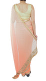 Double Dye Orange Shade Georgette Saree With Swarovski Crystals