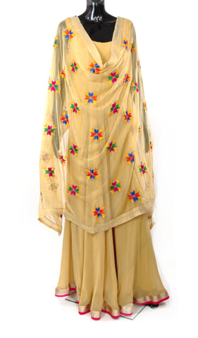 Beige Base Color Light Phulkari Dupatta