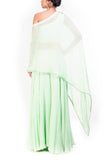 One Shoulder Cape With Palazzo