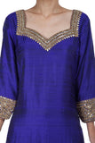 Purple Color Raw Silk Punjabi Short Kurti and Salwar Suit