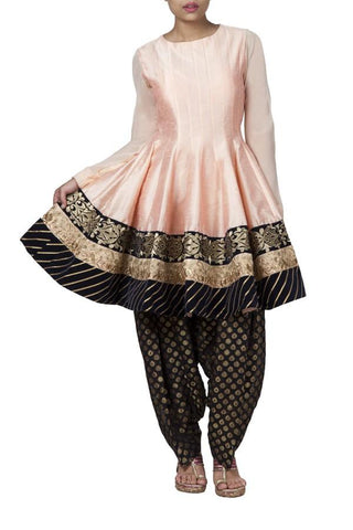 Raw Silk Short Kalidar Suit front pose