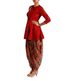 Silk Suit With Dhoti Pants
