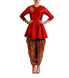 Silk Suit With Dhoti Pants