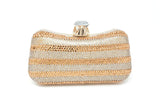 Sparkling Gold & Silver Dual Tone Kohinoor Button Clutch with Handle and Chain