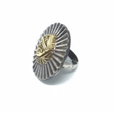 silver and bronze antique ring
