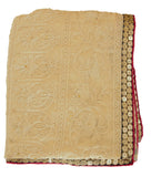 Beige Color Chikankari Dupatta With Floral Pattern