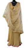 Beige Color Dupatta with Gold Embroidery Work