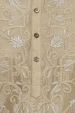 Beige Chanderi Silk Embroidered Kurta Set