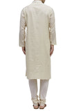 Beige Chanderi Silk Kurta Set