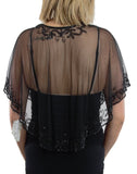 Black Color Cape With Black Bead Work