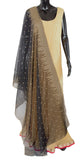 Black Color Dupatta with Gold Pattern