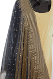 Black Color Dupatta with Gold Pattern