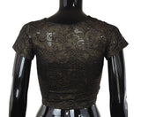 Black Gold Metallic Stretchable Blouse