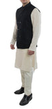black mandarin collar waistcoat