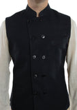 black color nehru jacket in matka silk