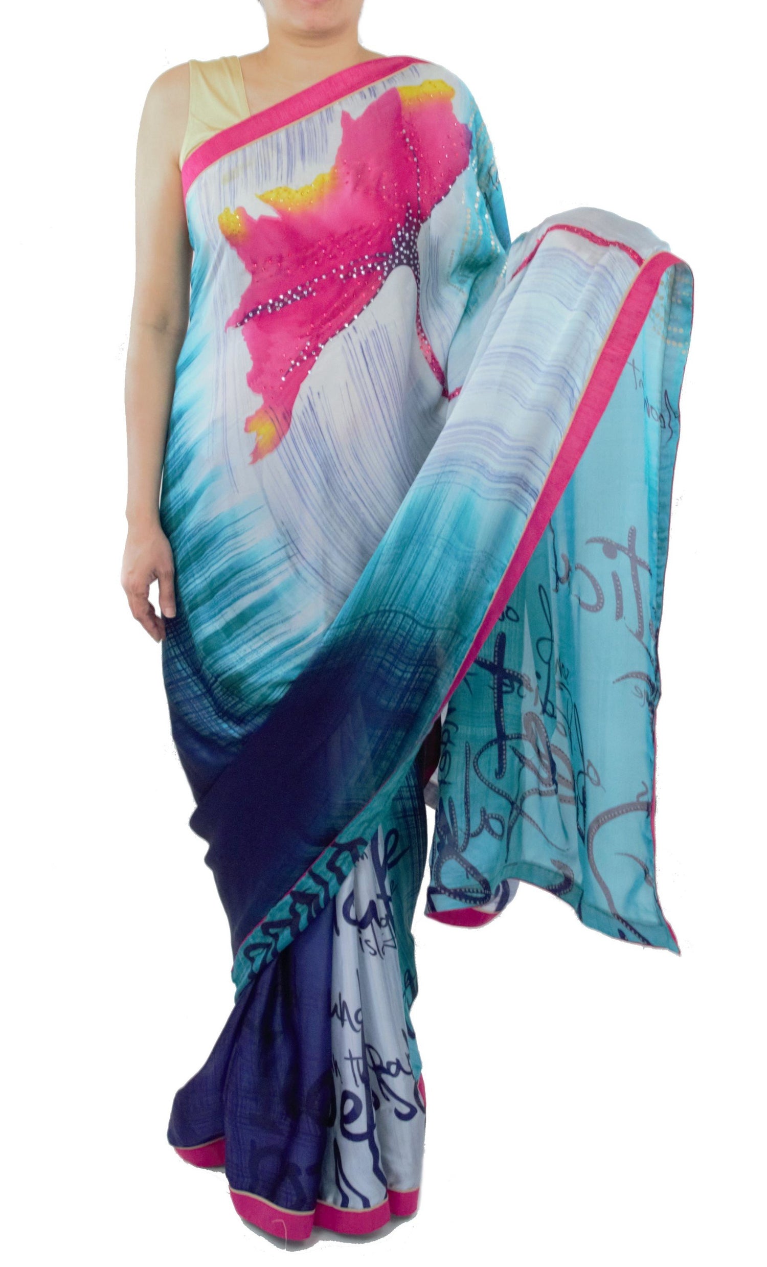 Blue Color Designer Saree