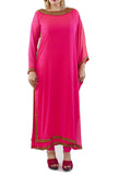 Coral Color Kaftan in Georgette Fabric