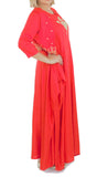 Coral Color Kurti with Jacket