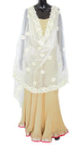 Cream Color Dupatta With Floral Pattern