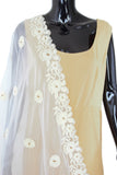 Cream Color Dupatta With Floral Pattern