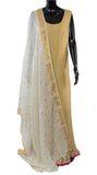 Cream Color Dupatta With Golden Polka Dots