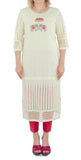 Cream Color Kurti With Royal Elephant Design