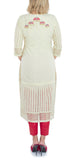 Cream Color Kurti With Royal Elephant Design