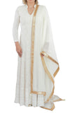 Cream Color Lakhnavi Chikankari Anarkali Suit Set