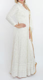 Cream Color Lakhnavi Chikankari Anarkali Suit Set