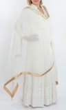 Cream Color Lakhnavi Chikankari Anarkali Suit Set