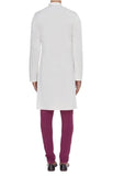Off White Color Mandarin Collar Drape Kurta With Churidar Pajami