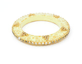 Cream Color Bangles Pair With Floral Design