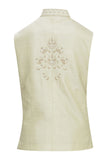 Cream Raw Silk Embrodered Nehru Jacket Bandhgala Waistcoat Bandi