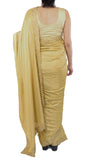 Gold Color Silk Saree with Swarovski Crystals Work