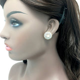 Gold Earrings Tops with Zircon and Pearl Stones