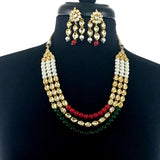 Long Gold Kundan Necklace Set