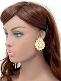 Gold Kundan Embedded Stud Earrings