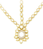 Gold Kundan Maangtikka with Three Kundan Beads