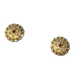 Gold Kundan Tops with White Carvings Earrings