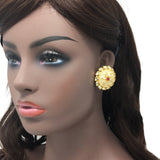 Gold Kundan Tops with White Carvings Earrings