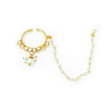 Gold Nath Nose Ring with Chain