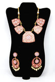 Red Meenakari Necklace Set with Earrings