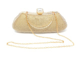 Sparkling Gold Long Clutch with Handle and Chain