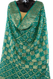 Green Color Bandhani Silk Dupatta