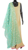 Green Color Dupatta With Golden Patti Work