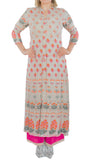 Grey Color Printed Kurti